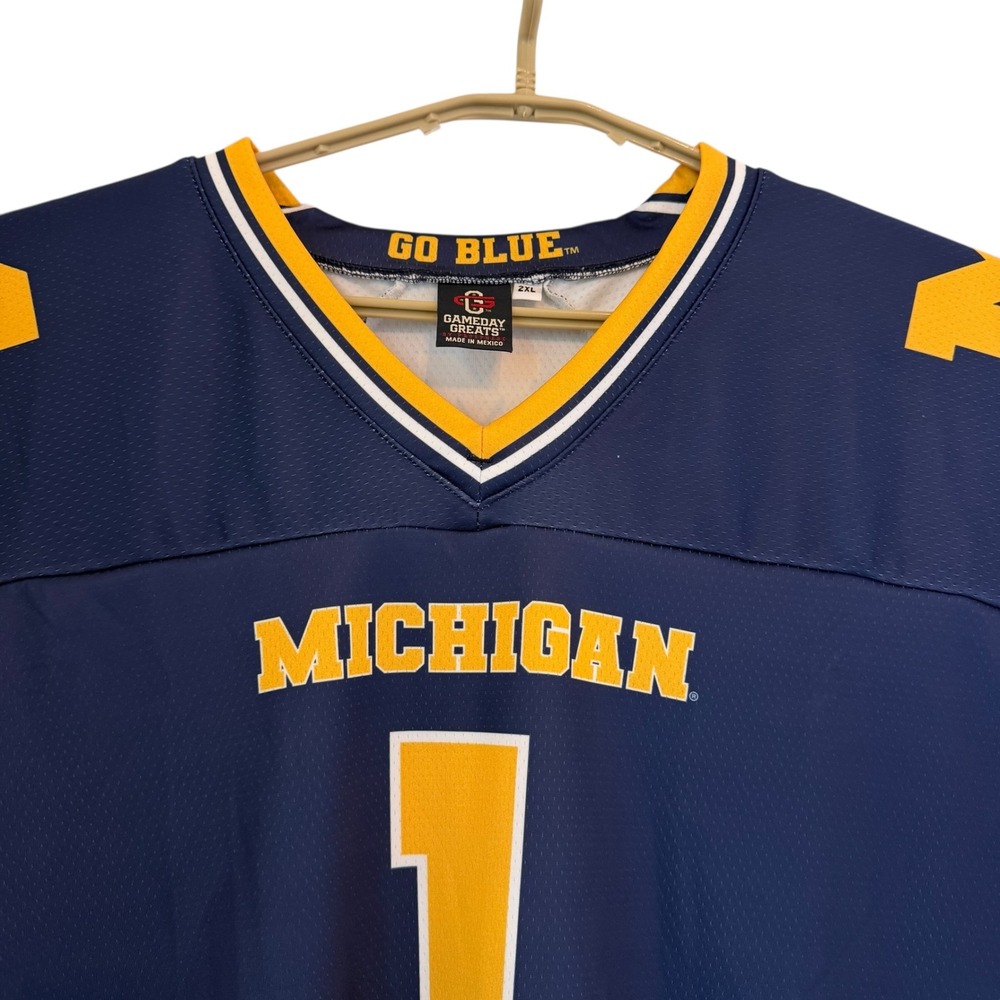 Michigan Wolverines 1 Icon Gameday Greats Football Jersey Navy Blue Men 2XL NEW - Picture 4 of 14